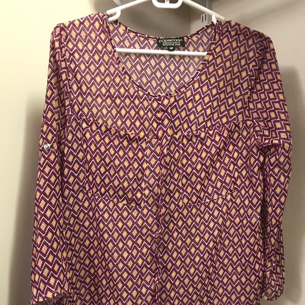 Papermoon for Stitchfix 3/4 sleeve blouse